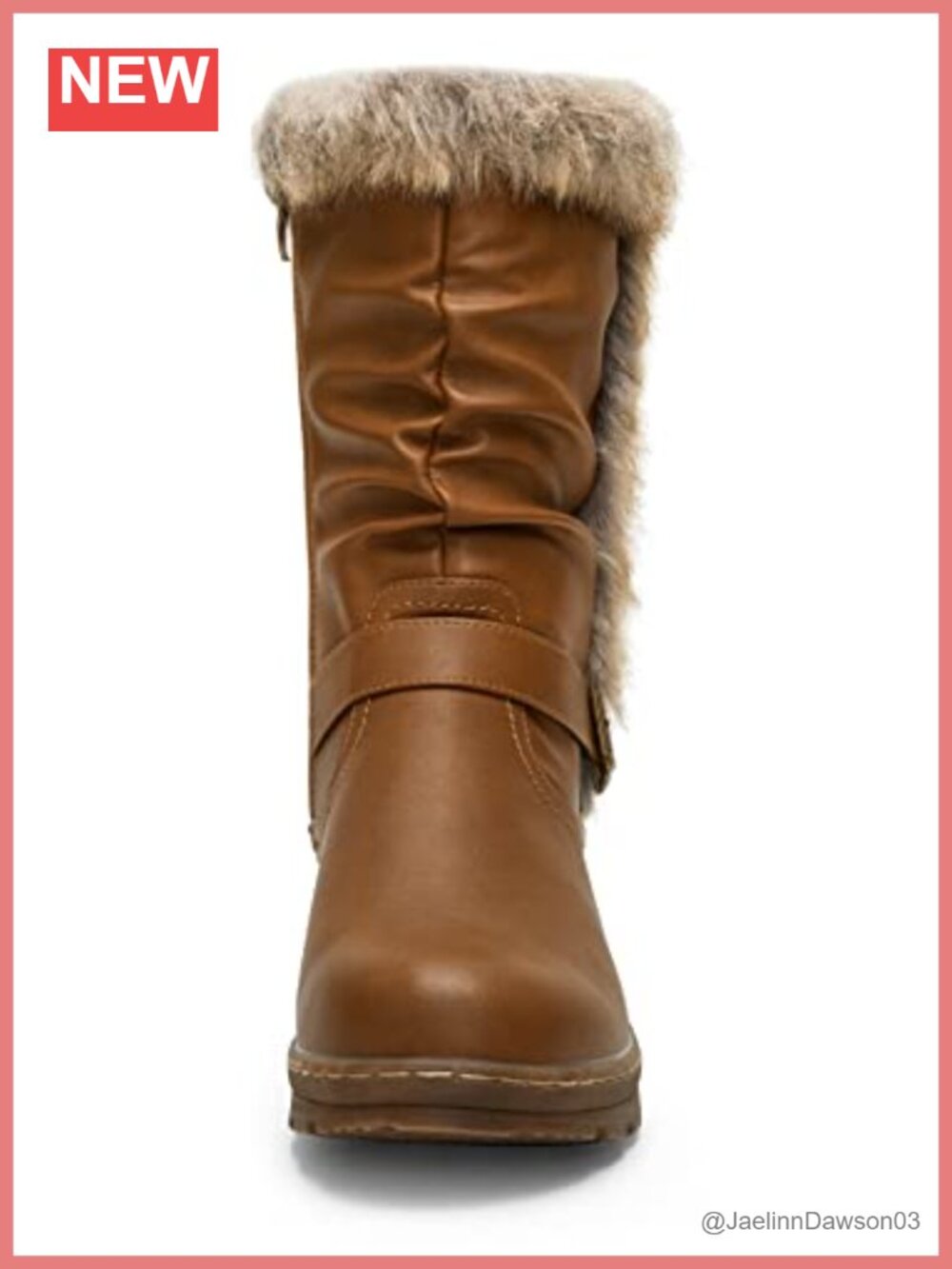 Vepose Women's Warm Mid Calf Winter Boots Fur Lined Side Zipper Lightweight - Picture 4 of 6